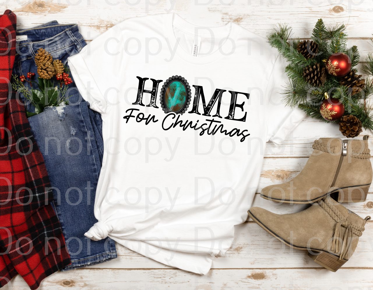 12-25 Home for Christmas DTF TRANSFER ONLY