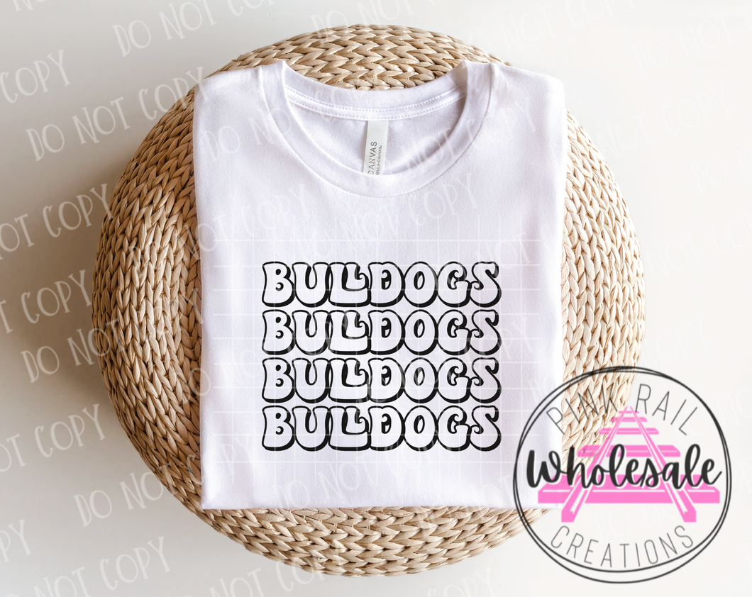 13-21 Bulldogs Retro Stack DTF ONLY