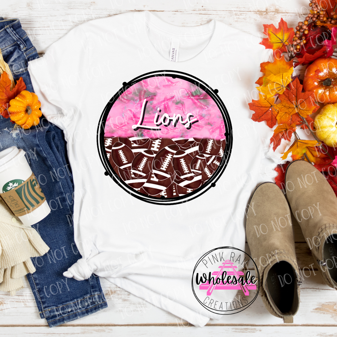 13-14 Breast Cancer Awareness Football - Customize Team in Notes DTF Transfer ONLY