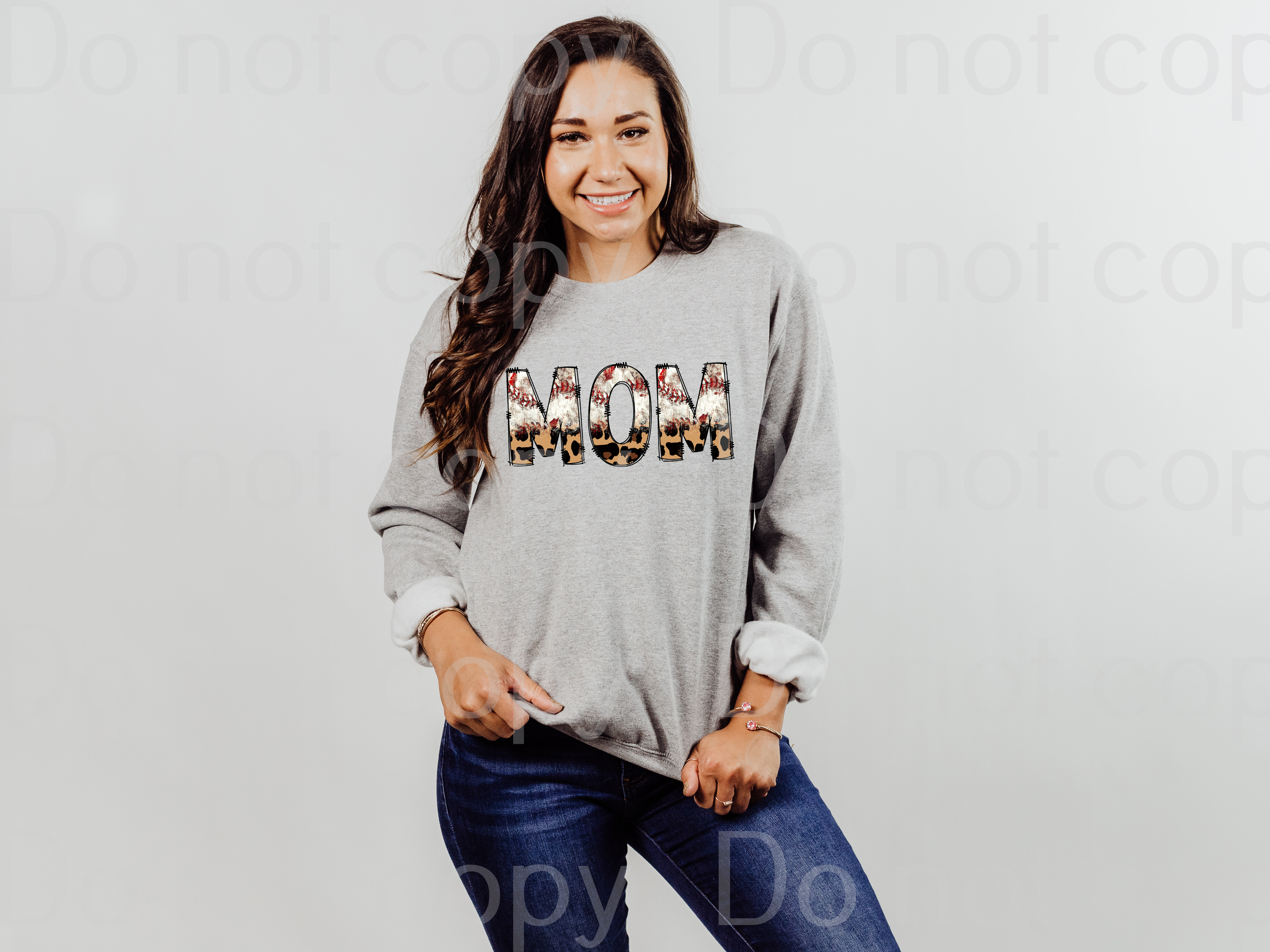 05-21 Baseball Mom leopard  DTF TRANSFER ONLY