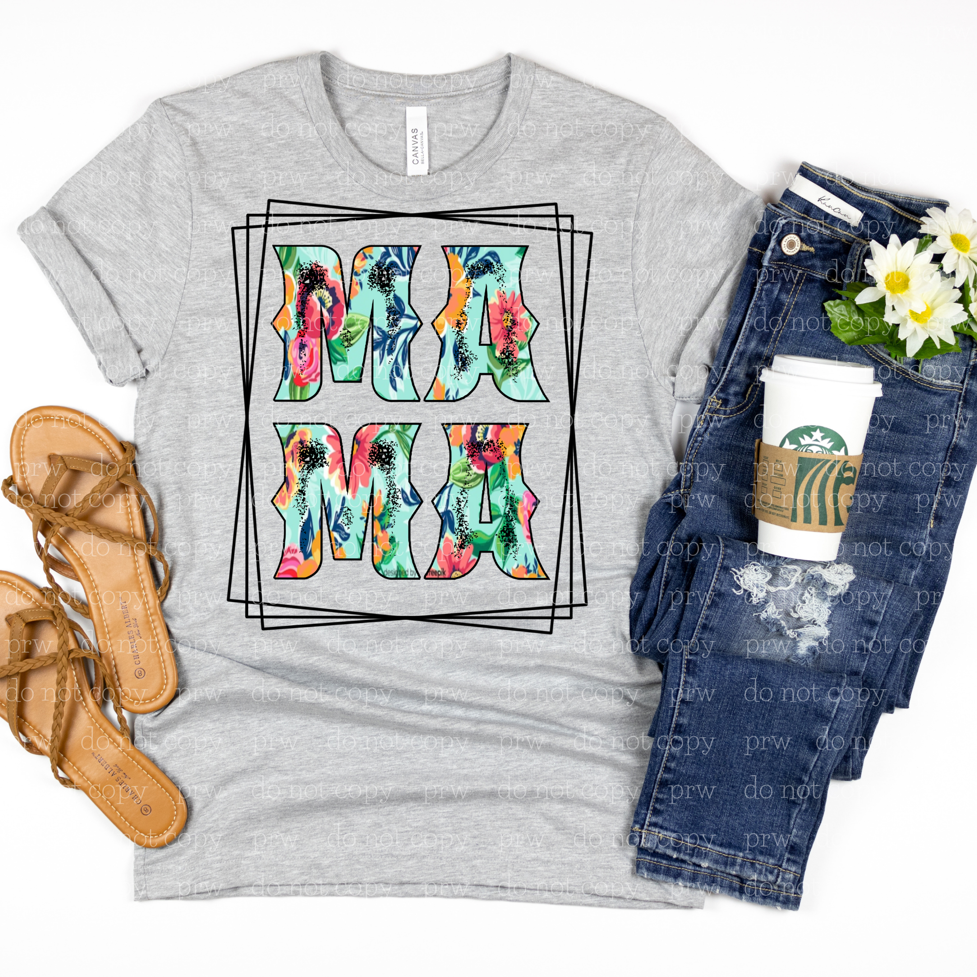 05-27 Mama Floral Box DTF TRANSFER ONLY