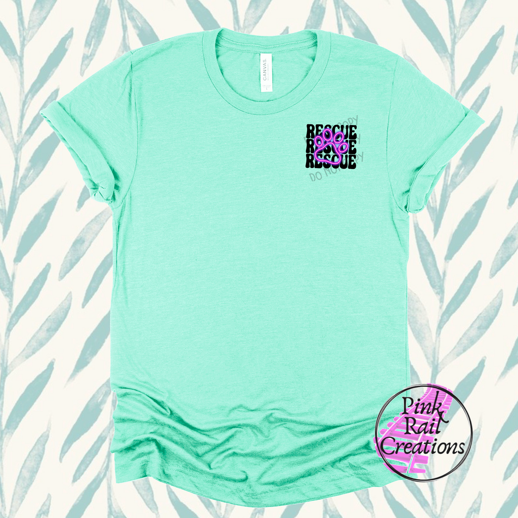 19-01d Rescue Neon Paw Purple - DTF Transfer Only