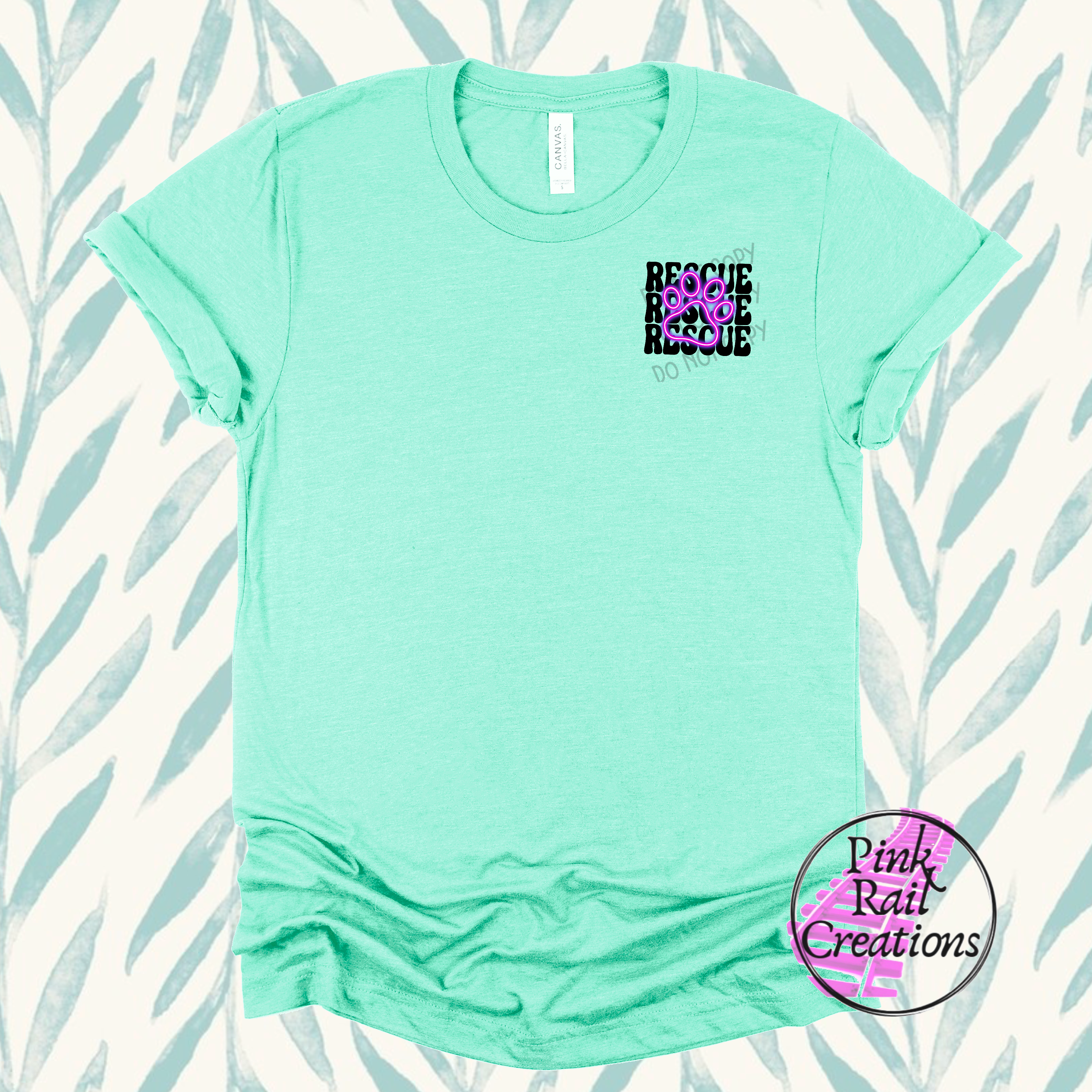 19-01d Rescue Neon Paw Purple - DTF Transfer Only