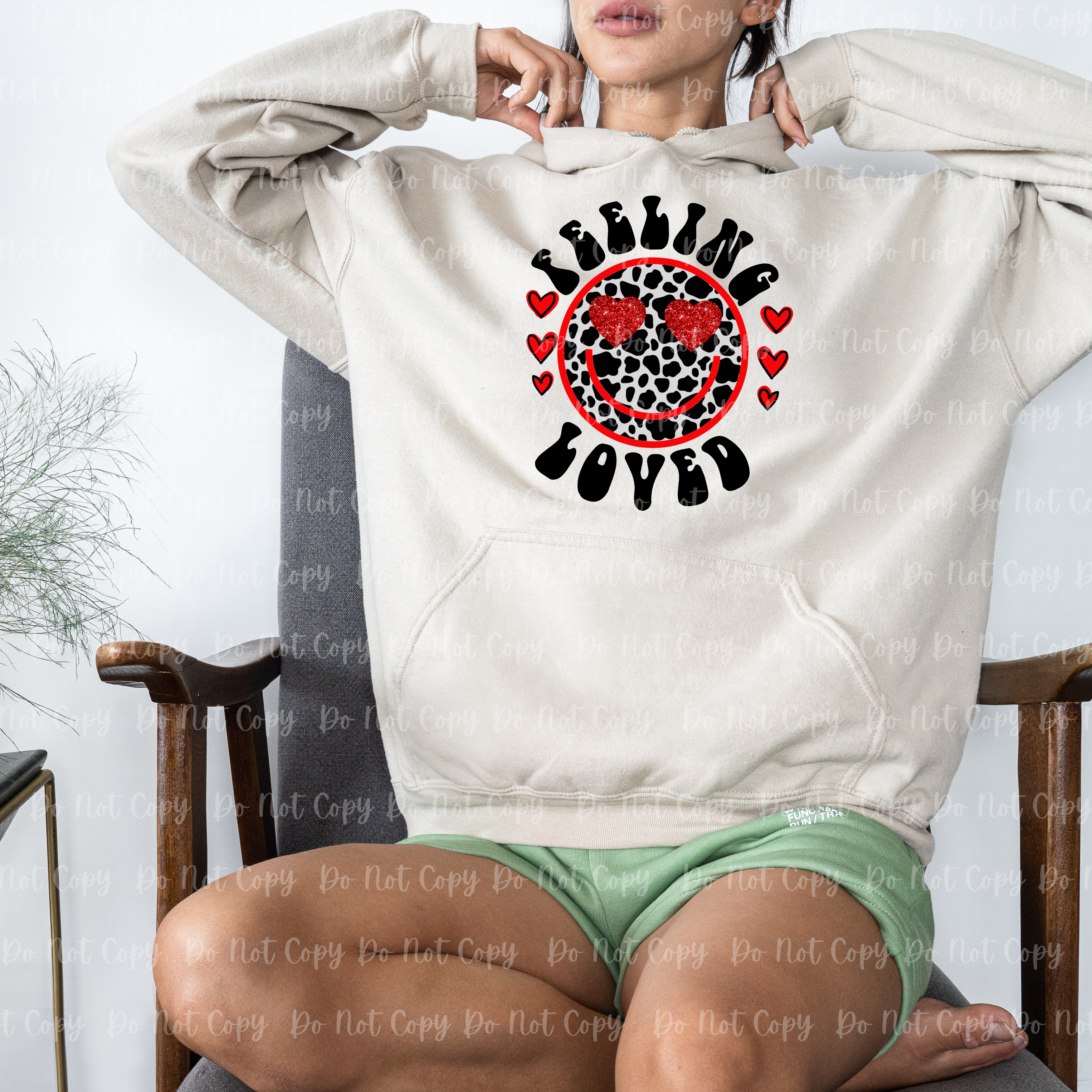 02-01 Feeling Loved Hearts Smile Valentines DTF TRANSFER ONLY