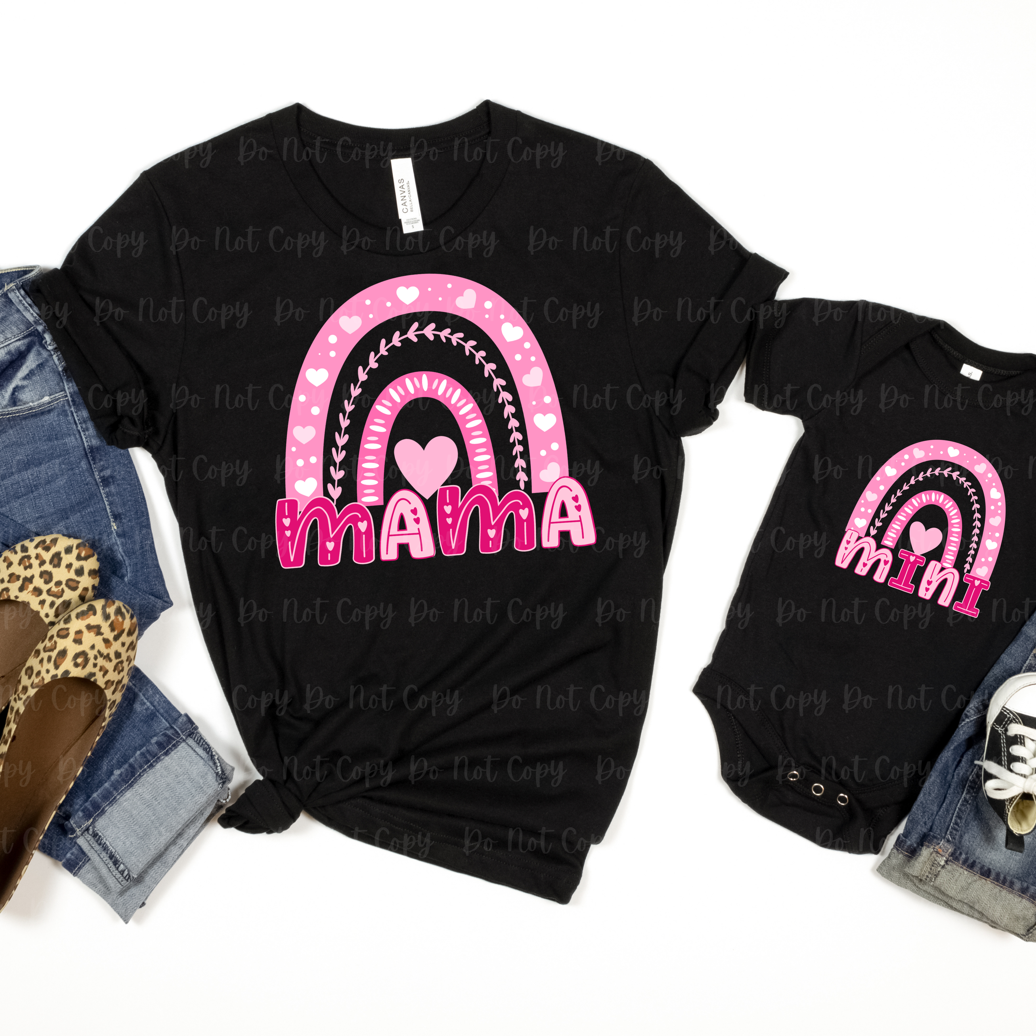 02-26 Mama Rainbow Hearts Valentines DTF TRANSFER ONLY
