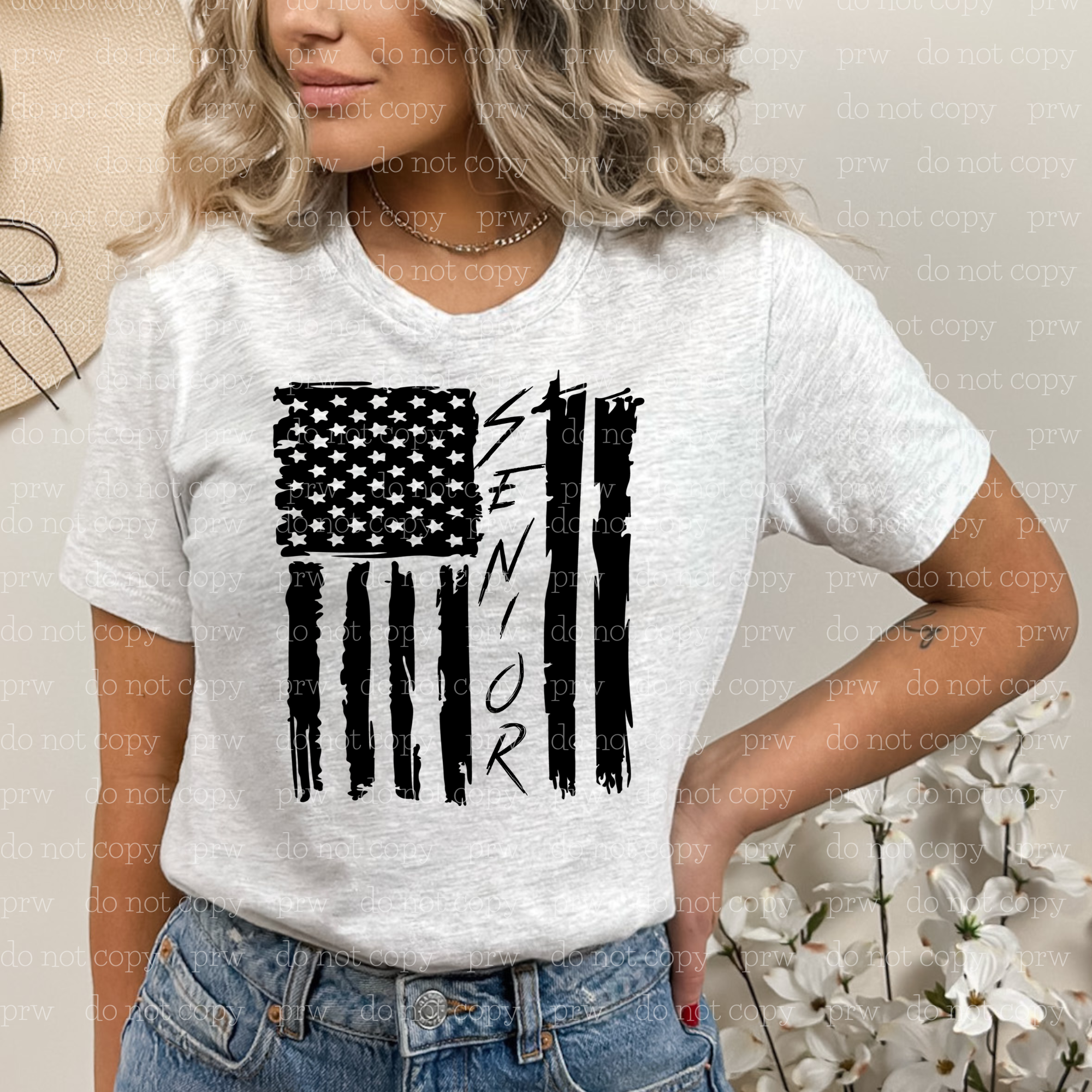 22-03 Black Senior Flag DTF TRANSFER ONLY