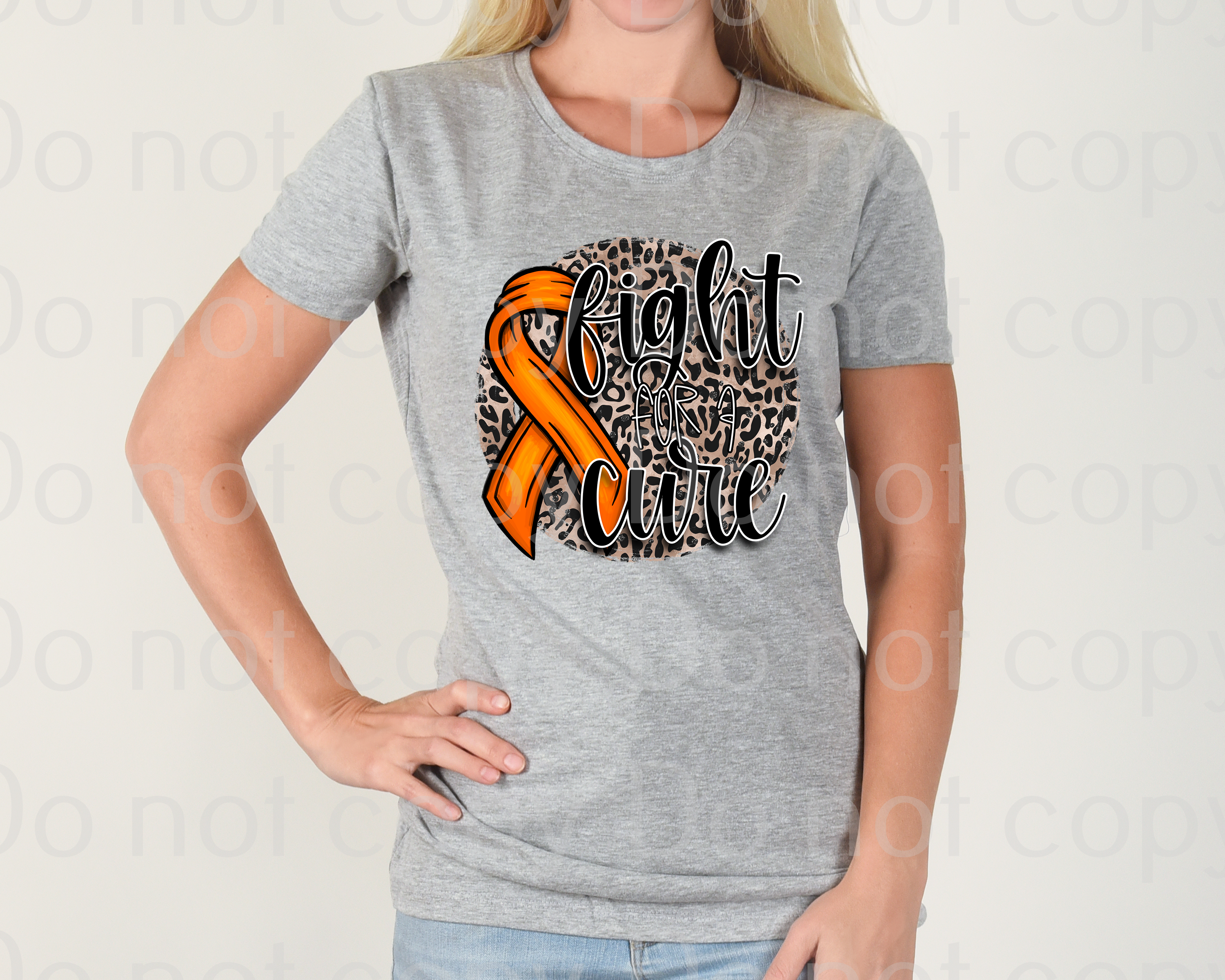 26-22 Fight for a cure orange ribbon DTF TRANSFER ONLY