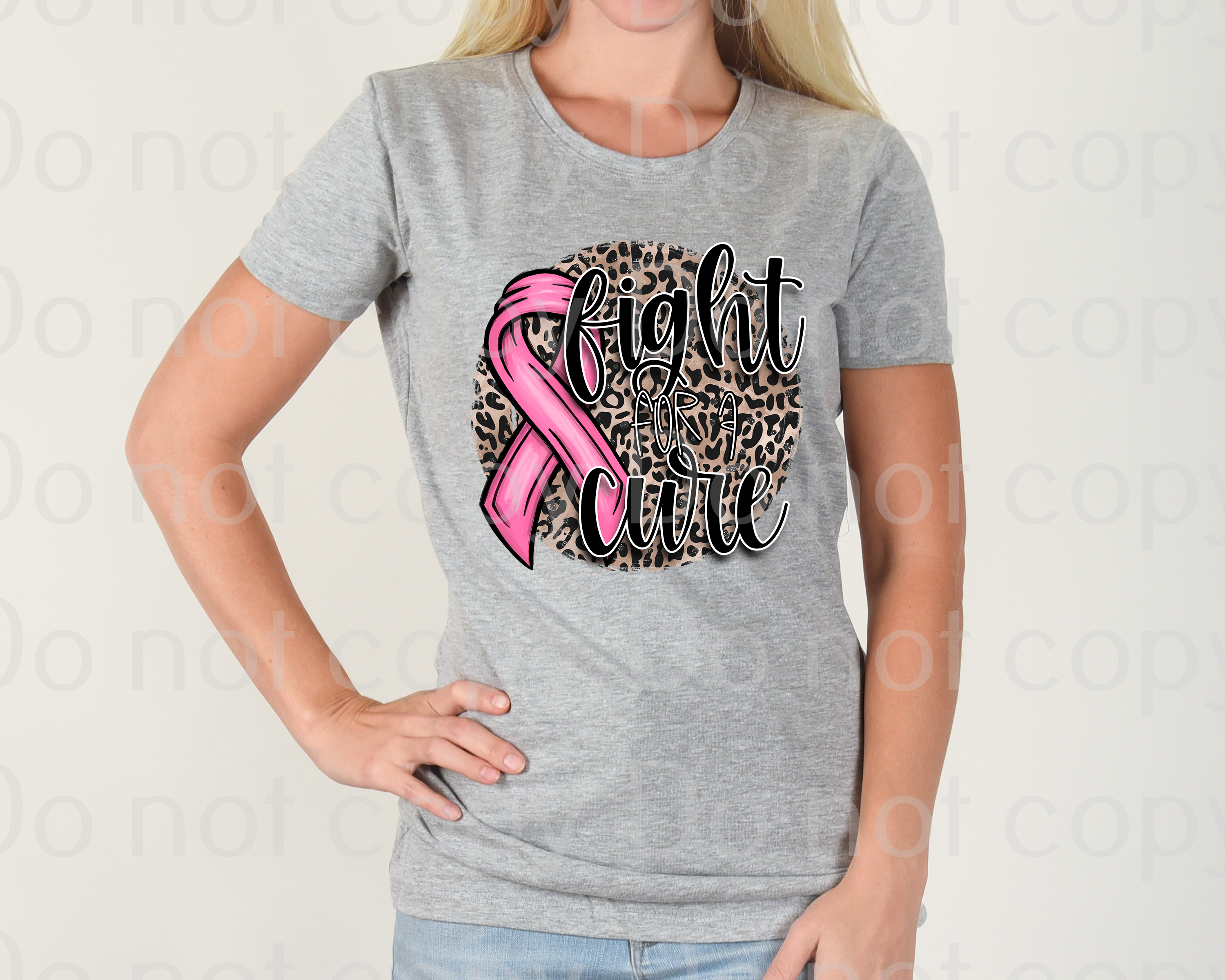 45-23 Fight for a cure pink ribbon DTF TRANSFER ONLY