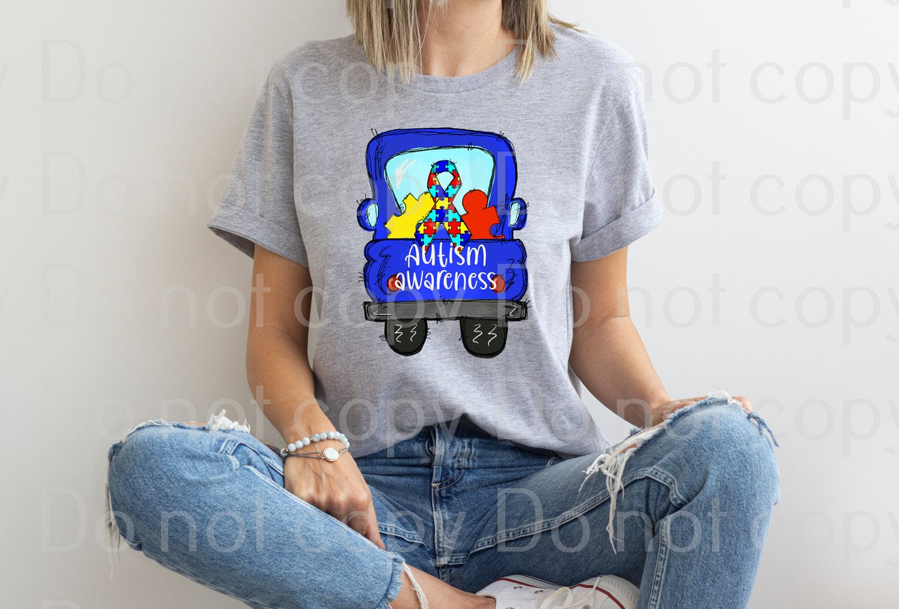 43-04 Autism Awareness truck DTF TRANSFER ONLY