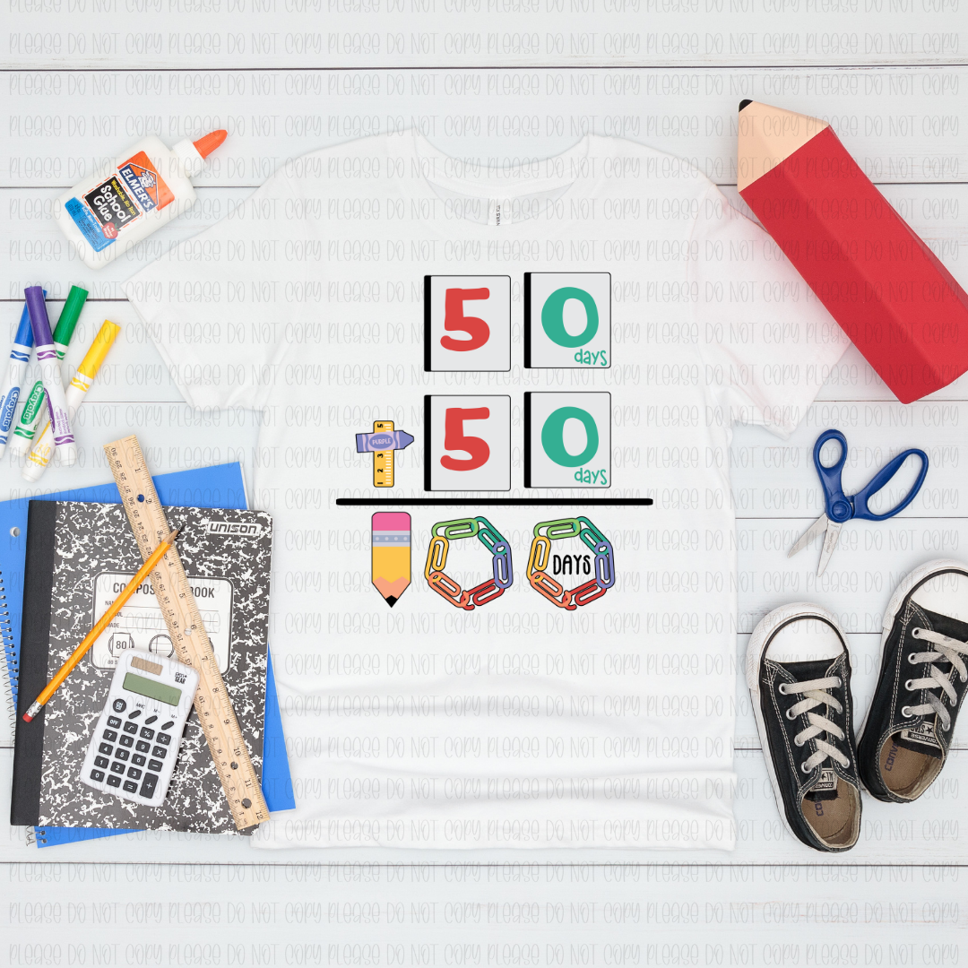 27-07 Math 50+50=100 Days DTF TRANSFER ONLY