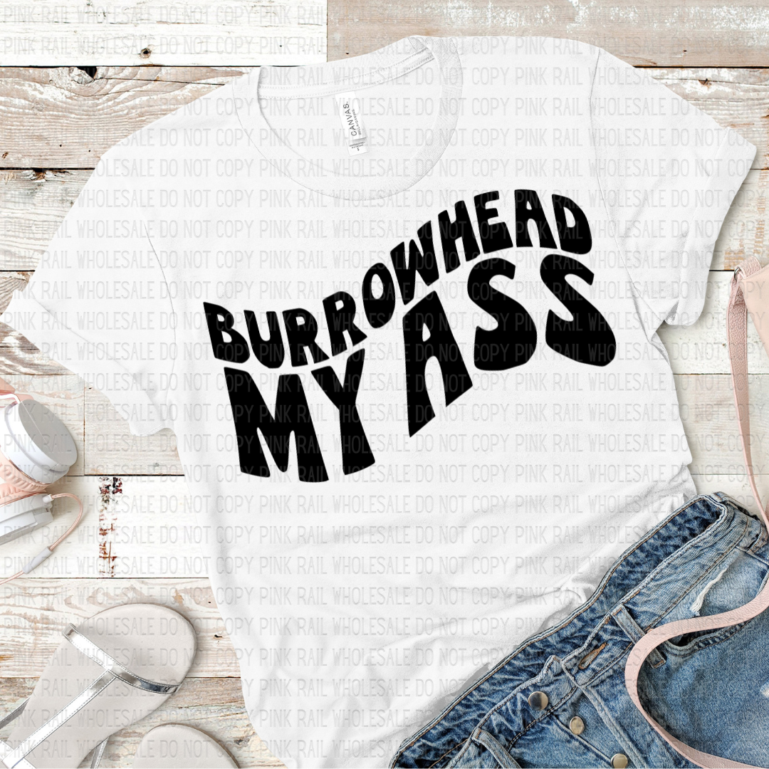 30-01 Burrowhead Wavy B/W DTF TRANSFER ONLY