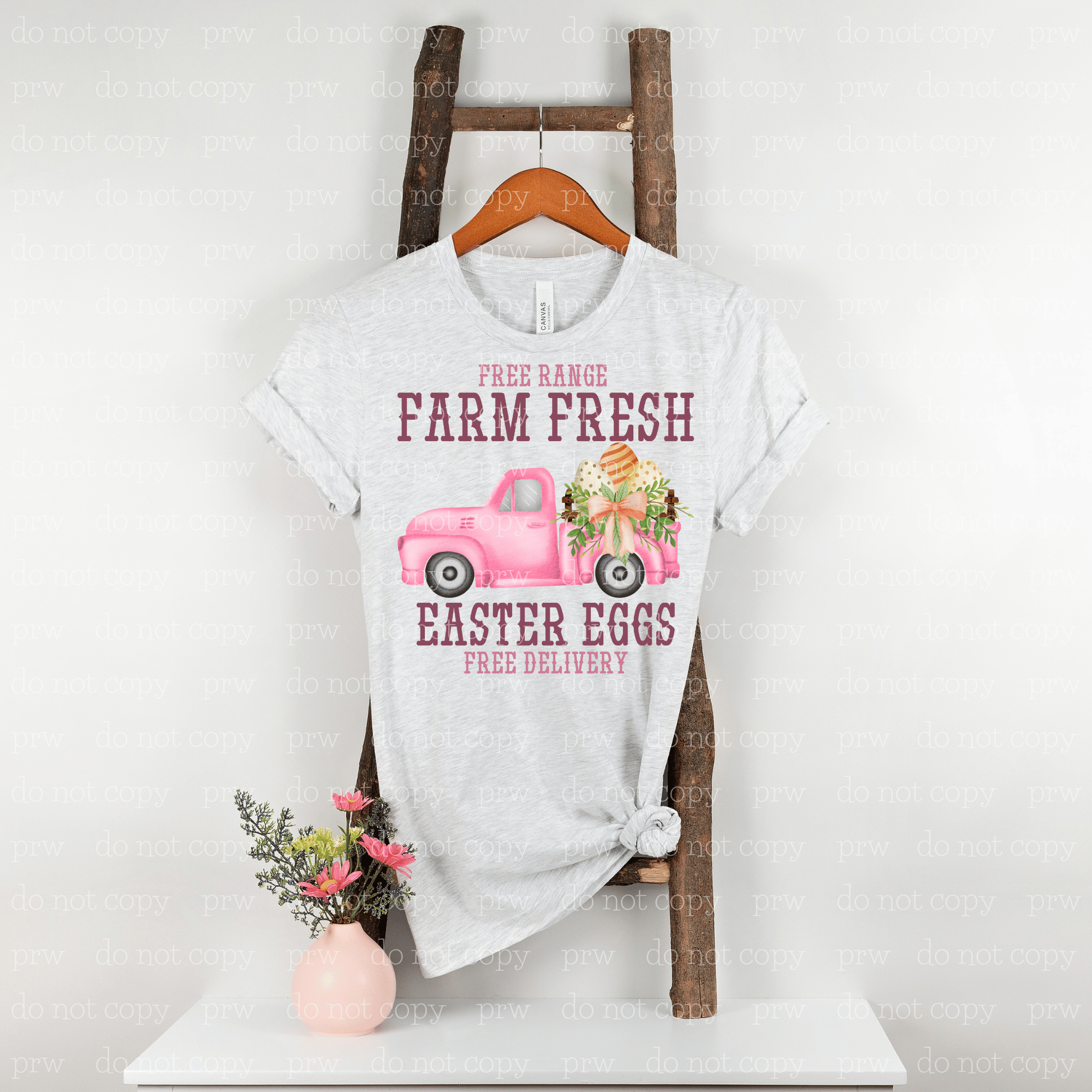 04-22 Farm Fresh Easter Eggs Pink DTF TRANSFER ONLY