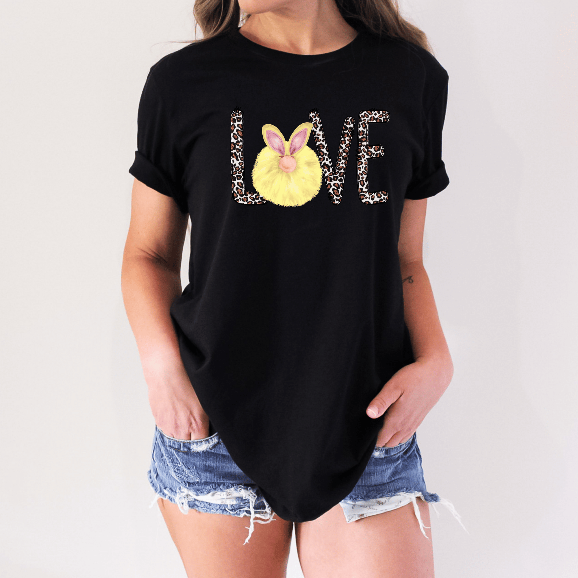 04-33 Love Gnome Bunny Yellow Fluff DTF TRANSFER ONLY