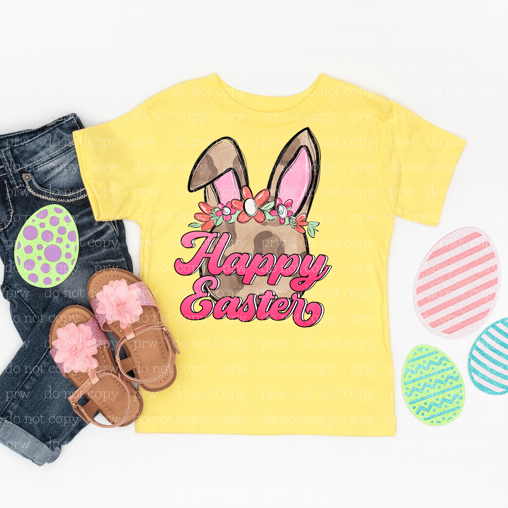 04-04 Cheetah Bunny Happy Easter DTF TRANSFER ONLY