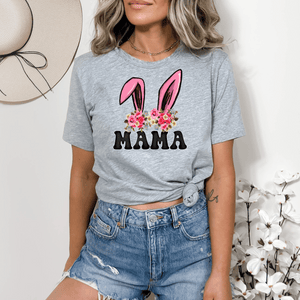 04-48 Mama Bunny FLoral Pink Ears DTF TRANSFER ONLY