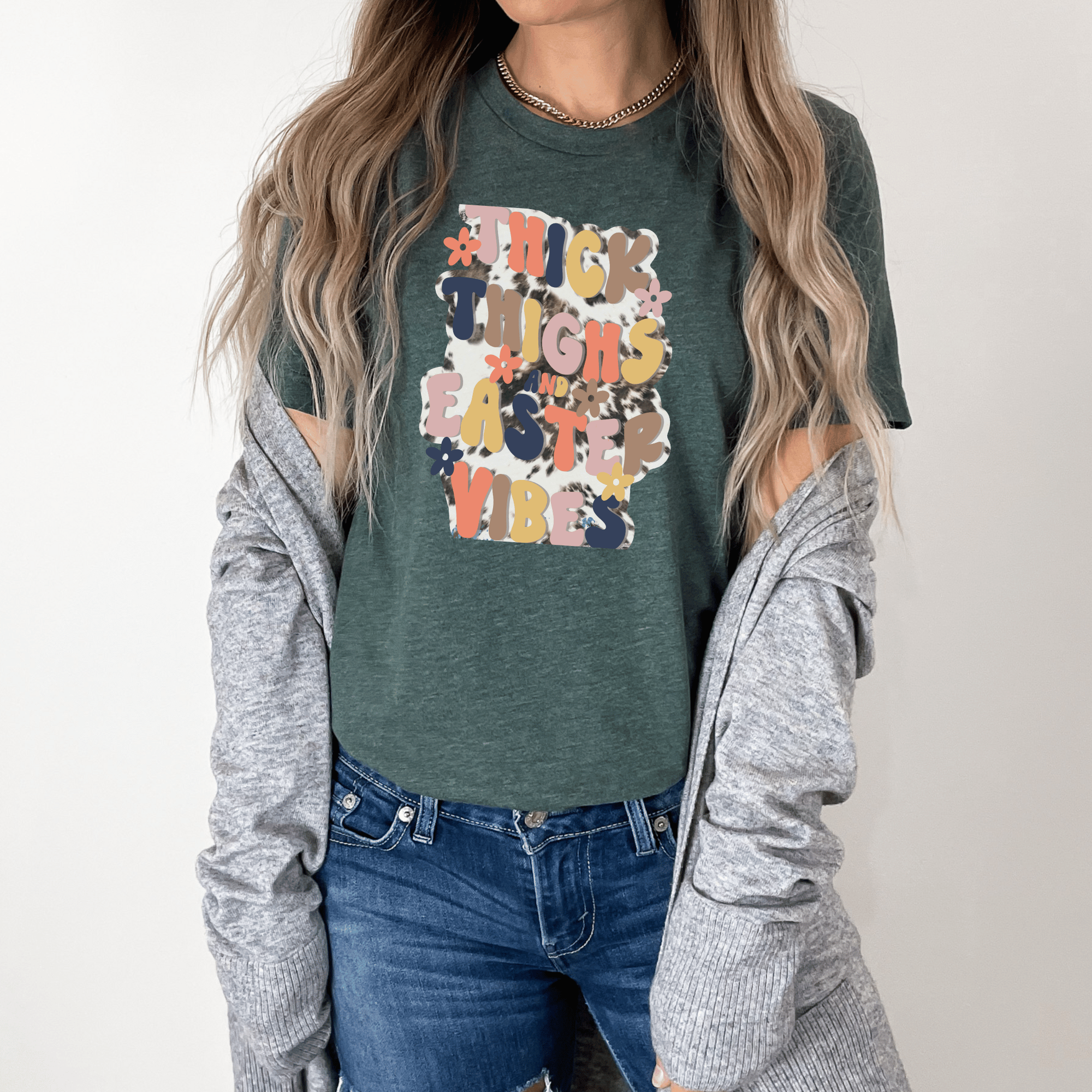 04-36 Thick Thighs and Easter Vibes DTF TRANSFER ONLY