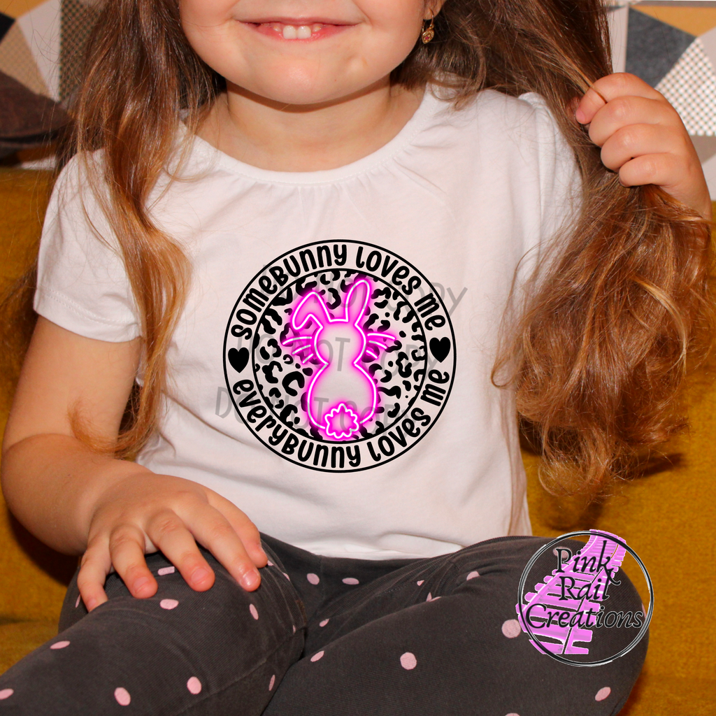 04-05 Pink Neon Bunny - DTF Transfer Only