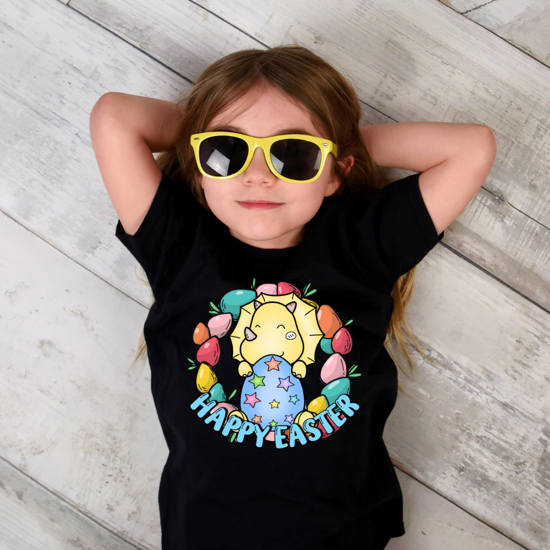 04-45 Easter Tricerotops DTF TRANSFER ONLY