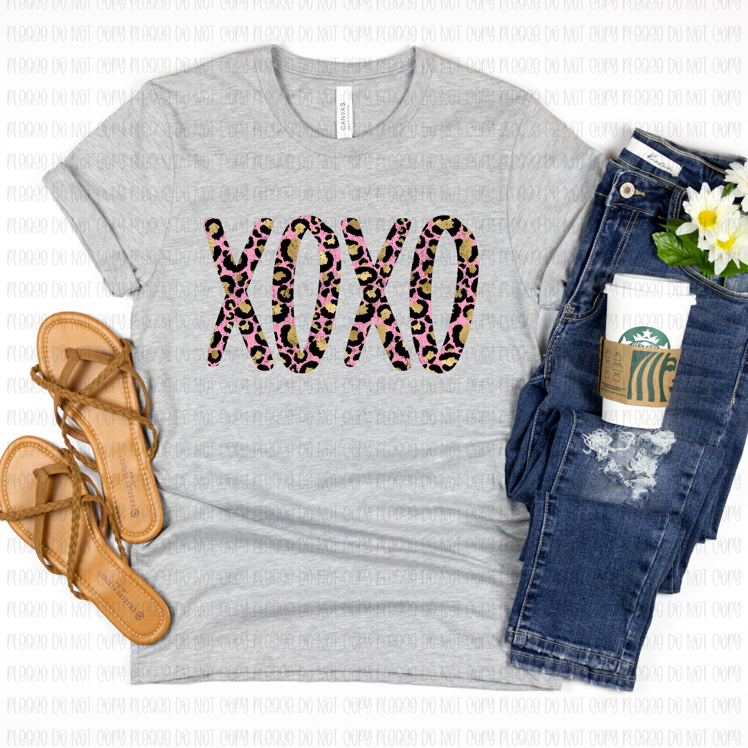 02-02 XOXO Leopard Valentines DTF TRANSFER ONLY