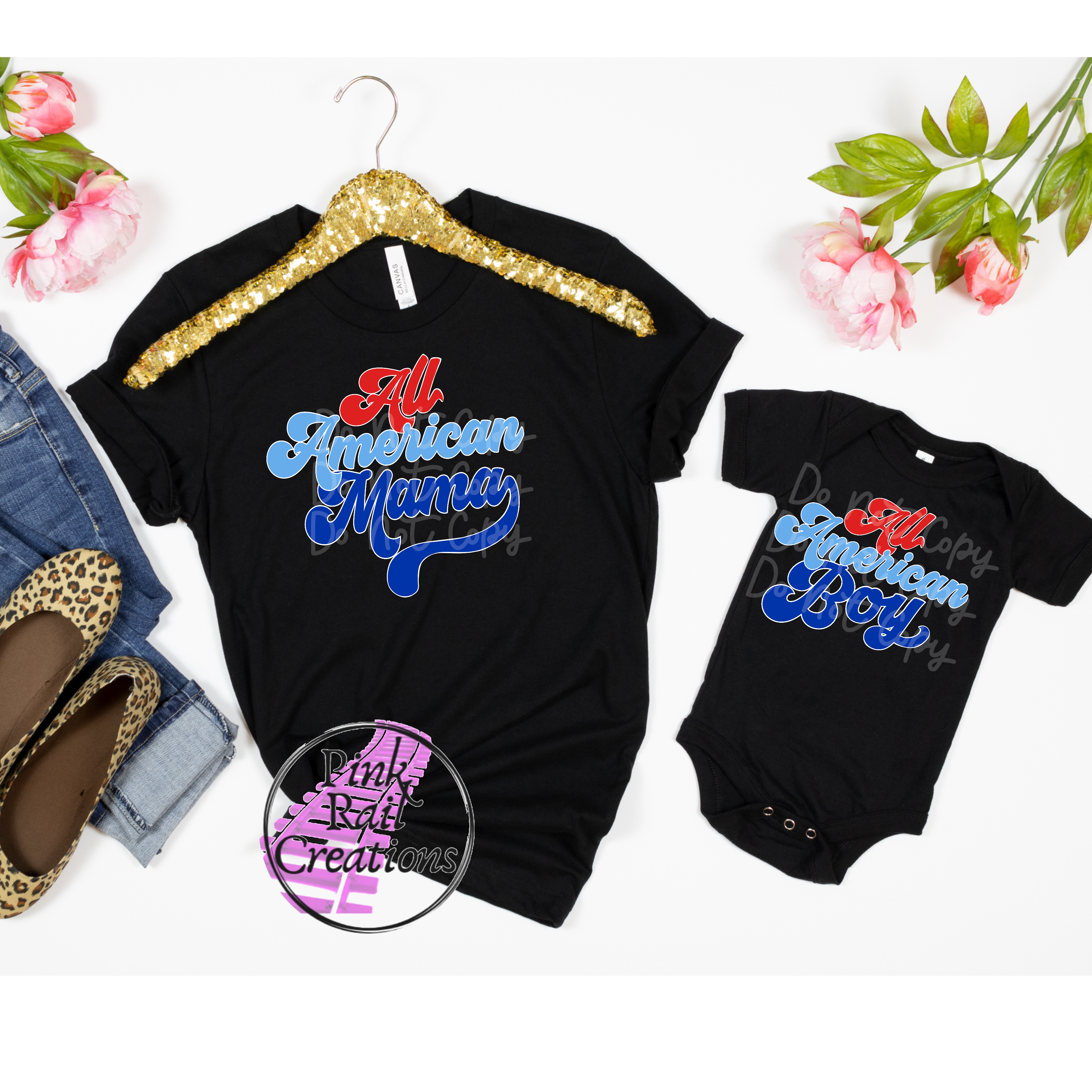 07-13 All American Boy -  Red, Light Blue, Dark Blue   DTF Transfer Only