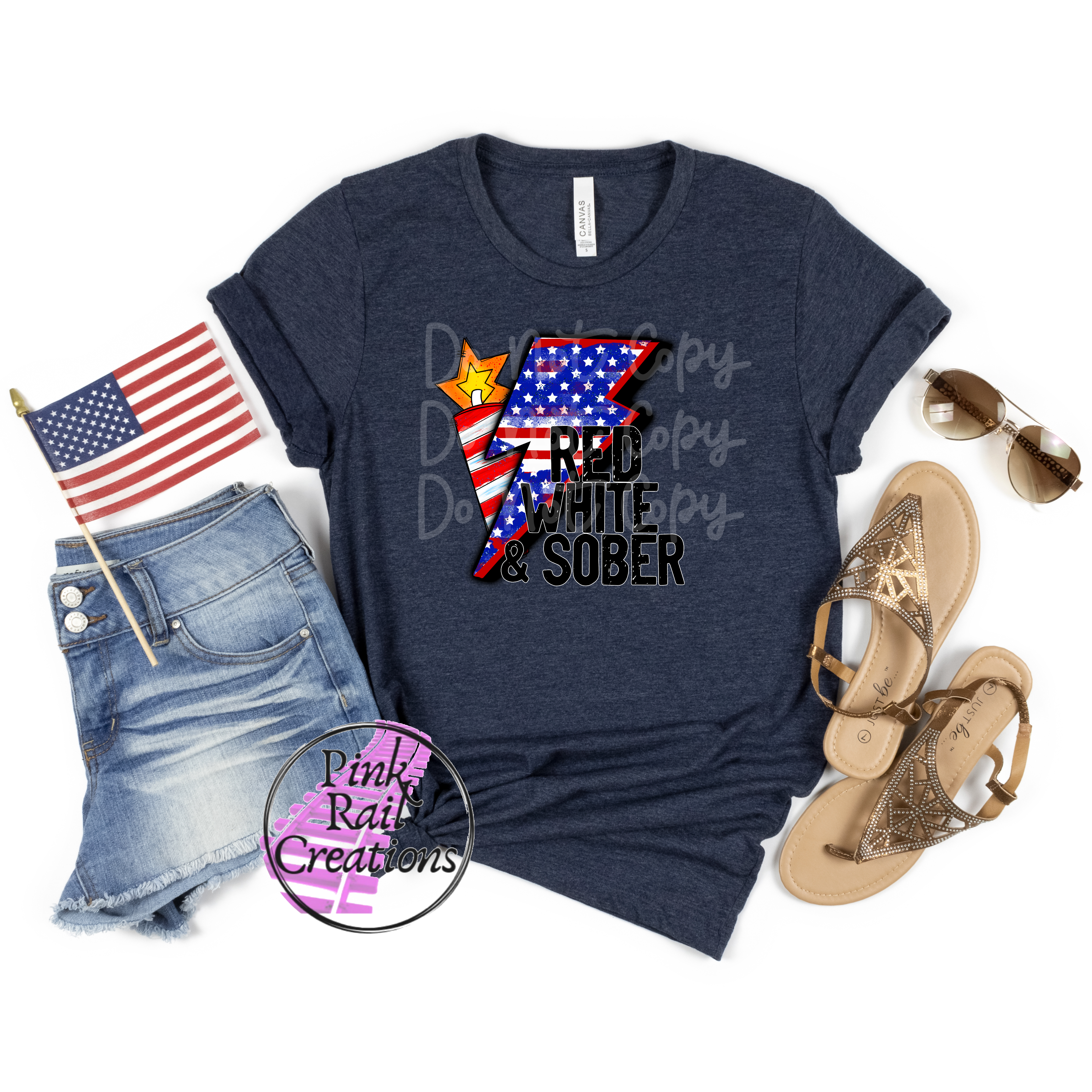 07-06 Red White & Sober DTF Transfer Only