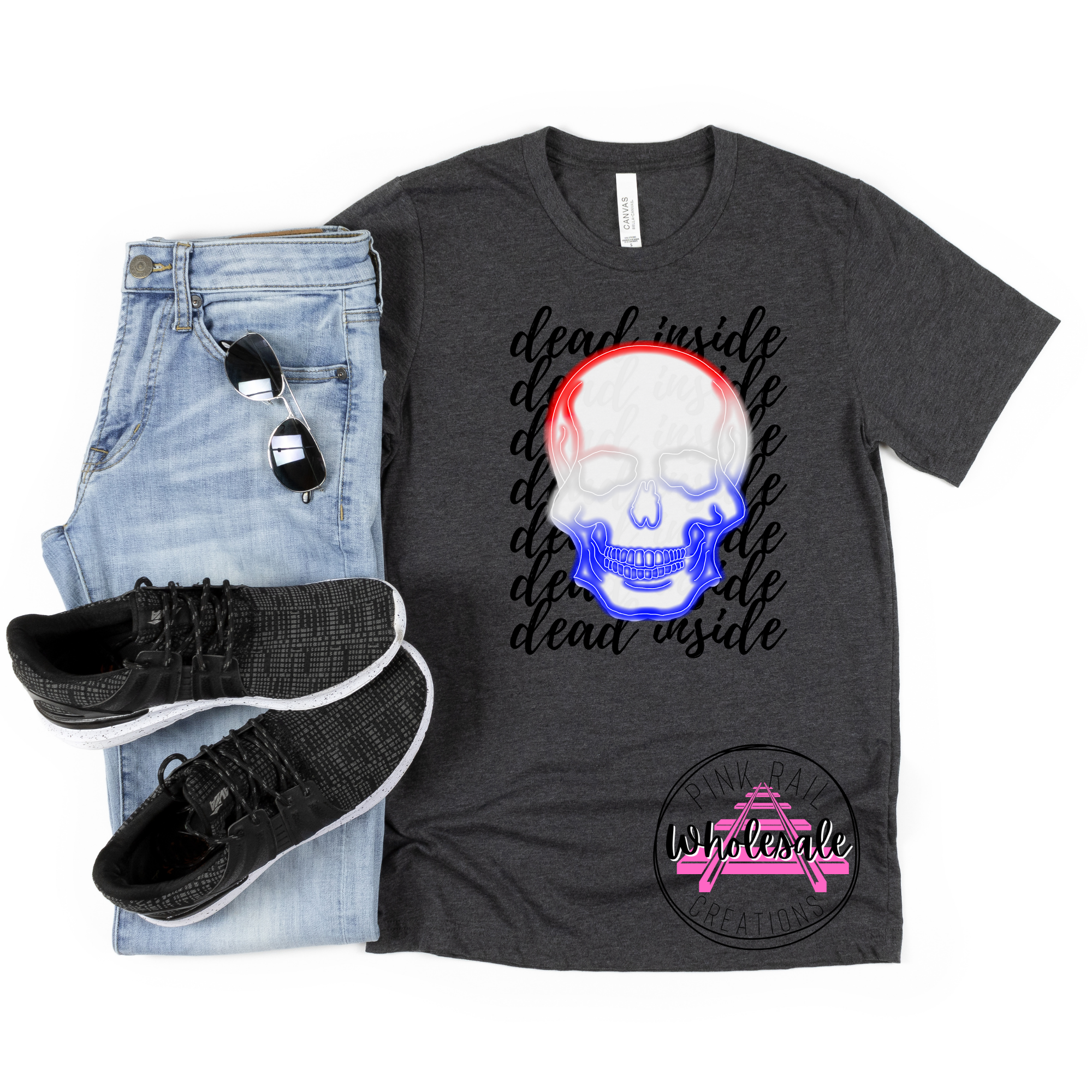 07-18 Dead Inside RWB Skull DTF TRANSFER ONLY