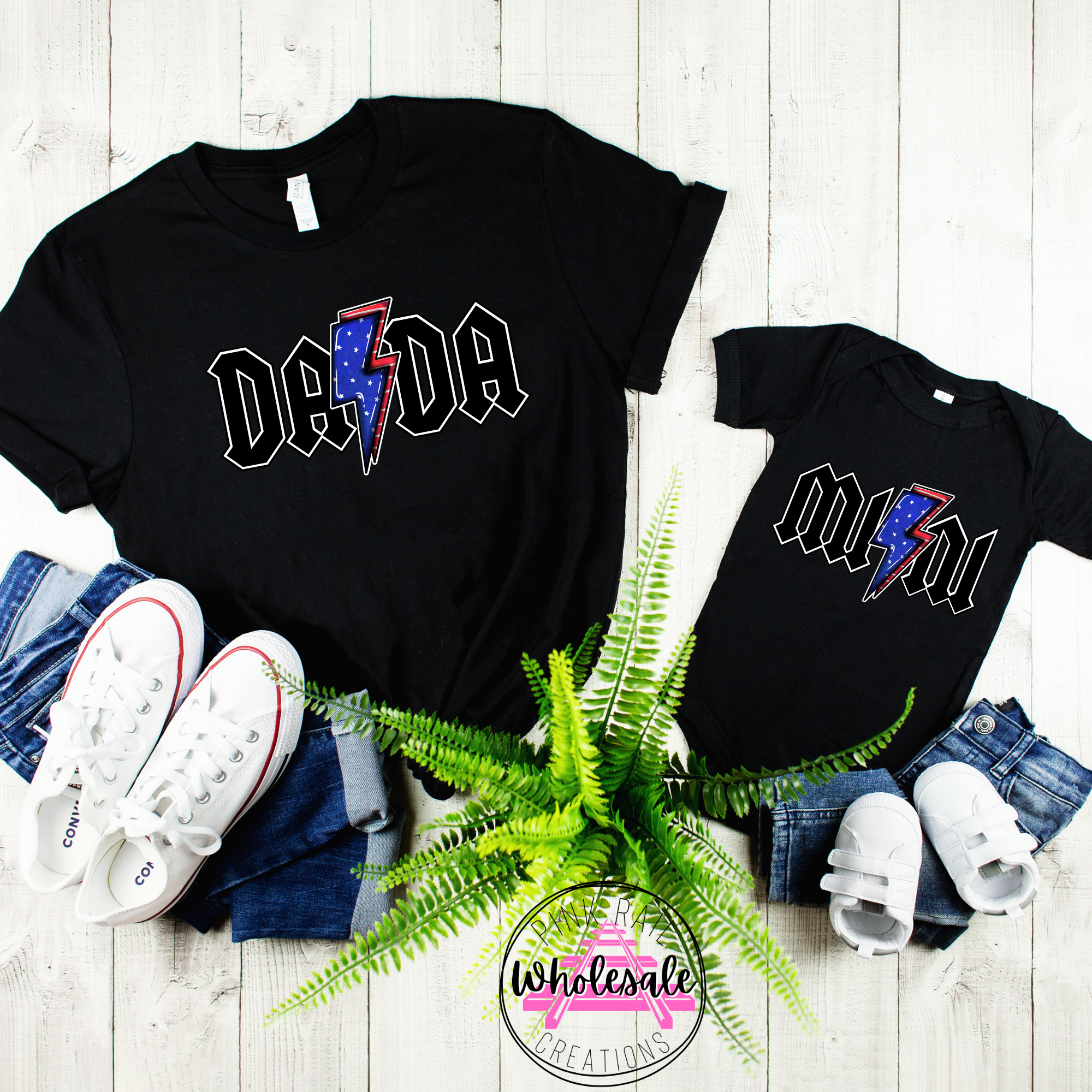 7-93 Dada America Lightning Bolts  DTF TRANSFER ONLY