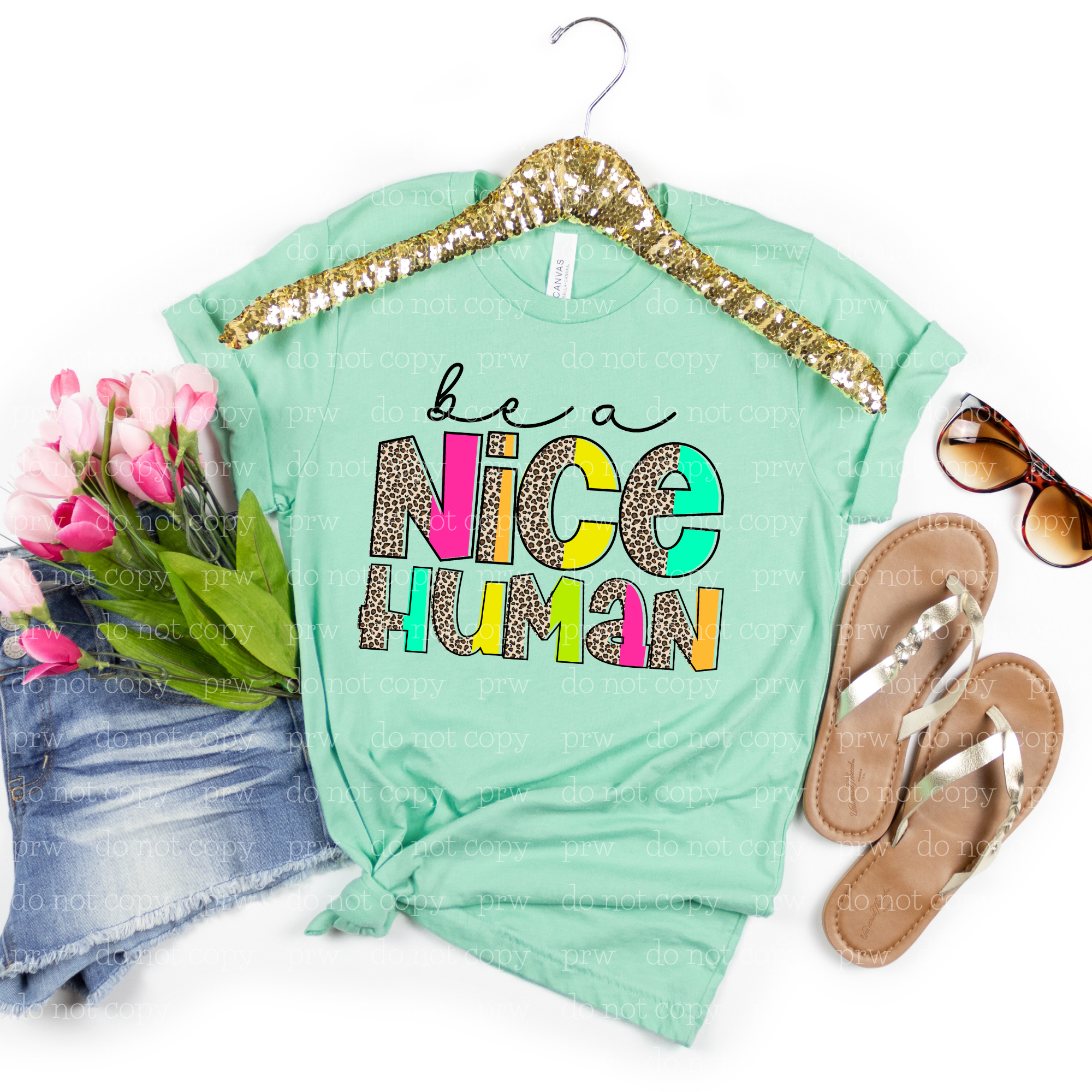 D-57 Be A Nice Human DTF TRANSFER ONLY