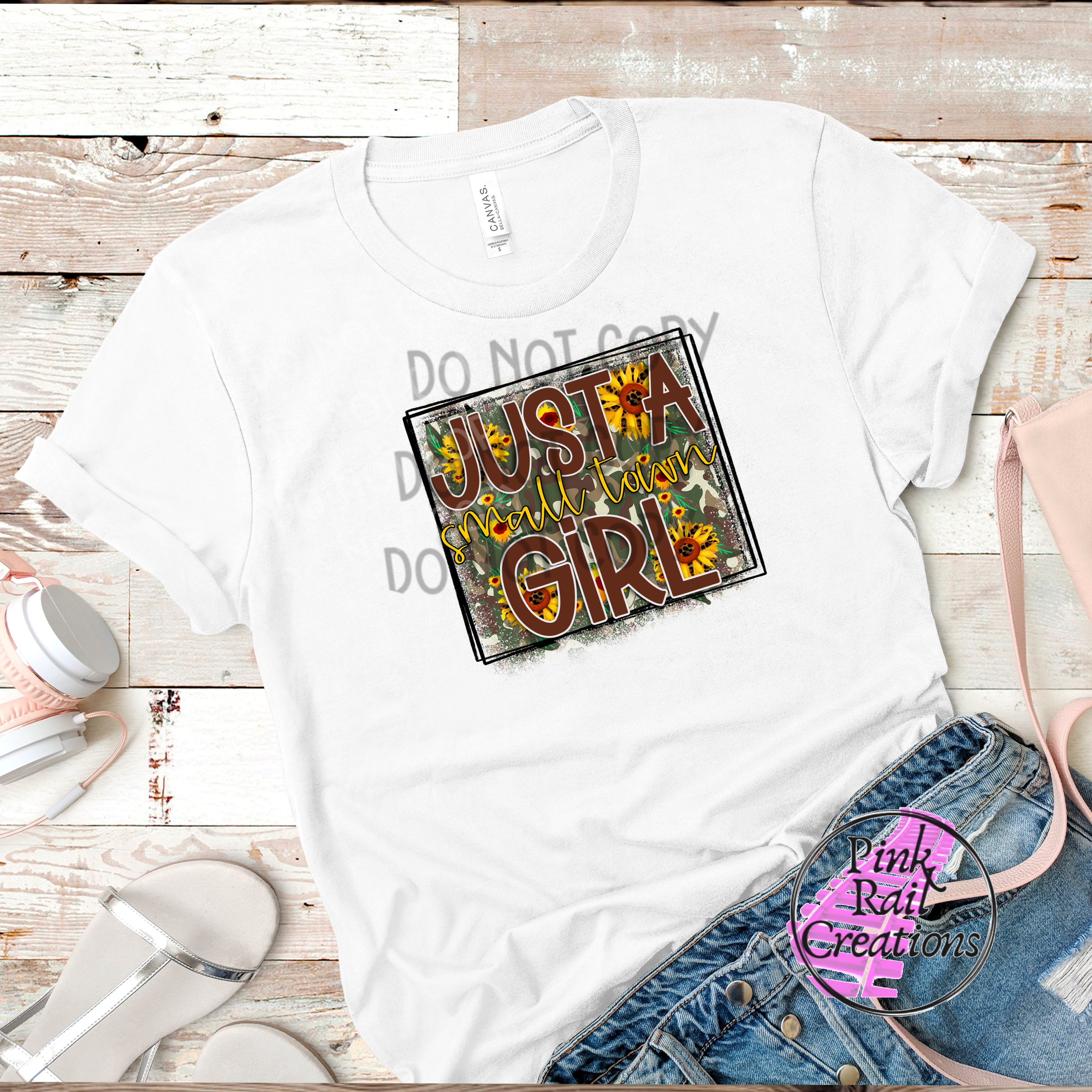 16-02 Just A Small Town Girl Sunflower  DTF Transfer Only