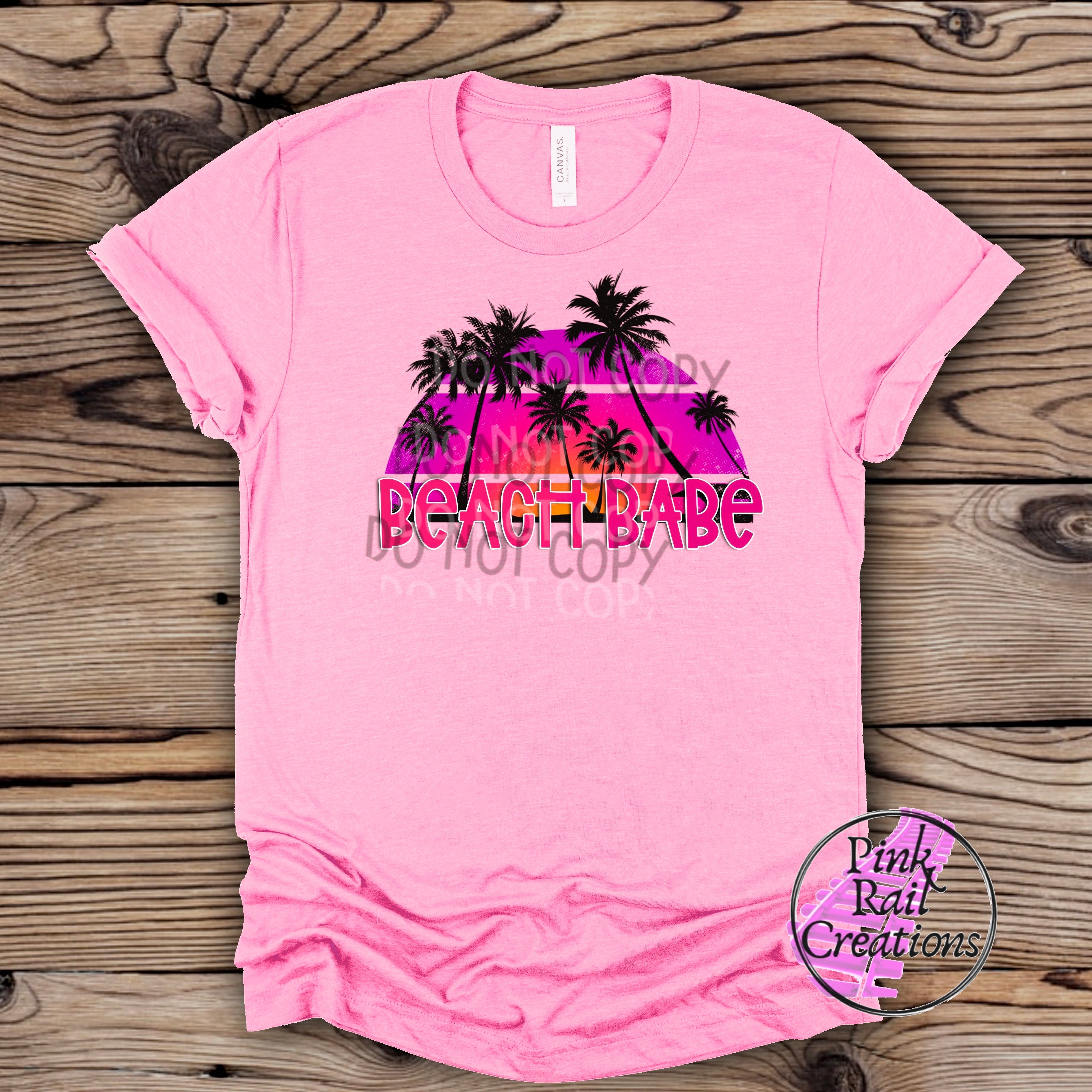 H-34 Beach Babe Palm Trees  DTF Transfer Only