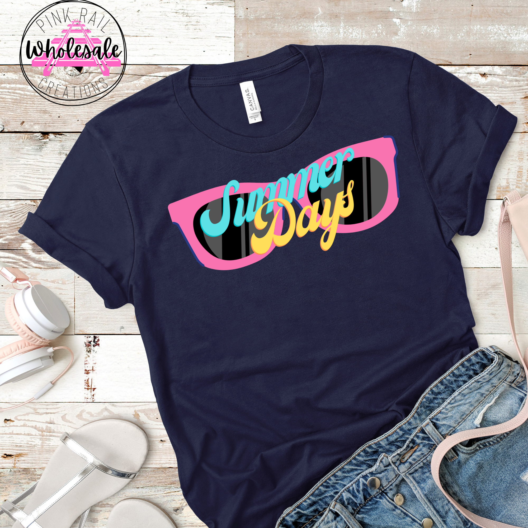 H-59 Summer Days Pink Glasses DTF Transfer Only