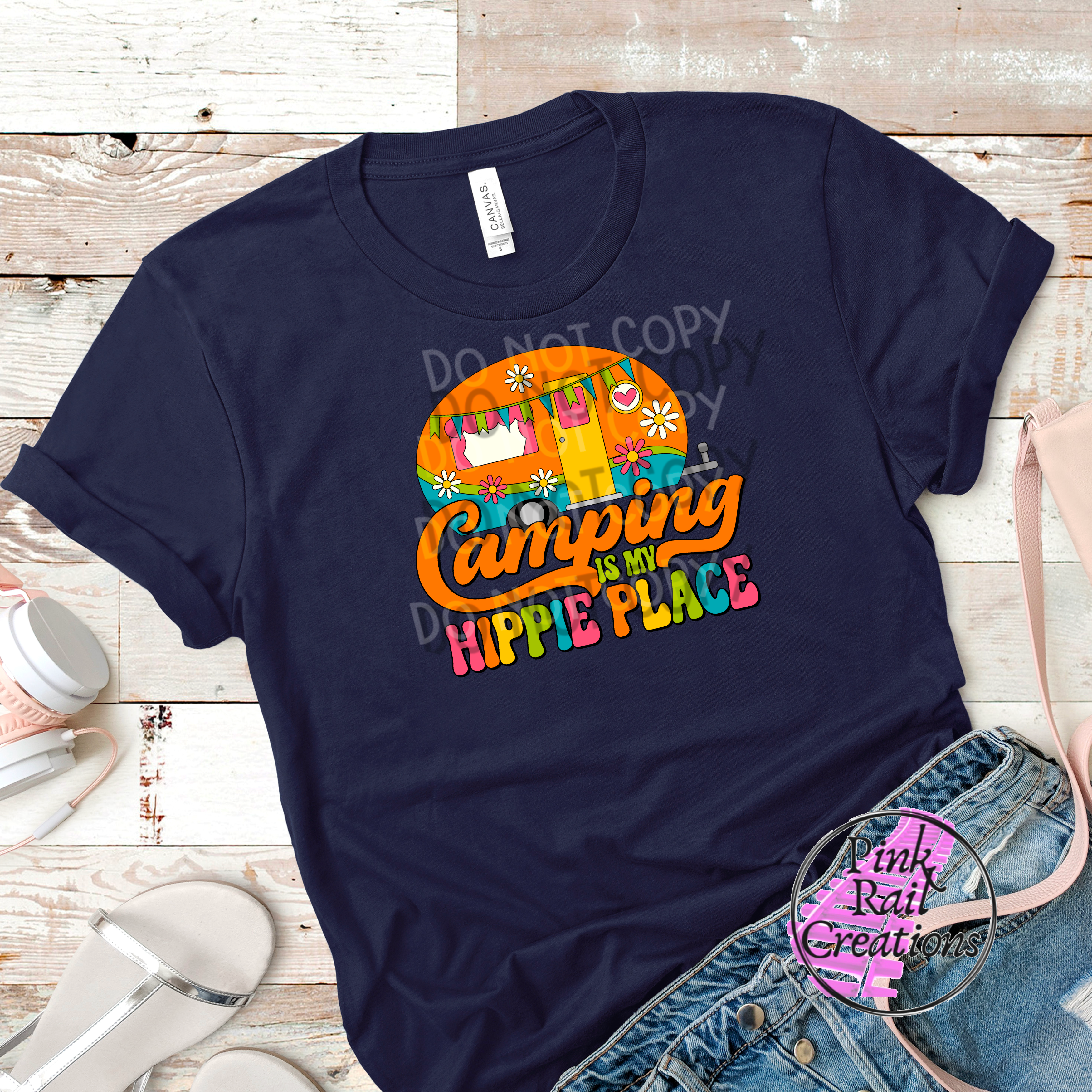 H-06 Camping is my Hippie Place DTF Transfer Only