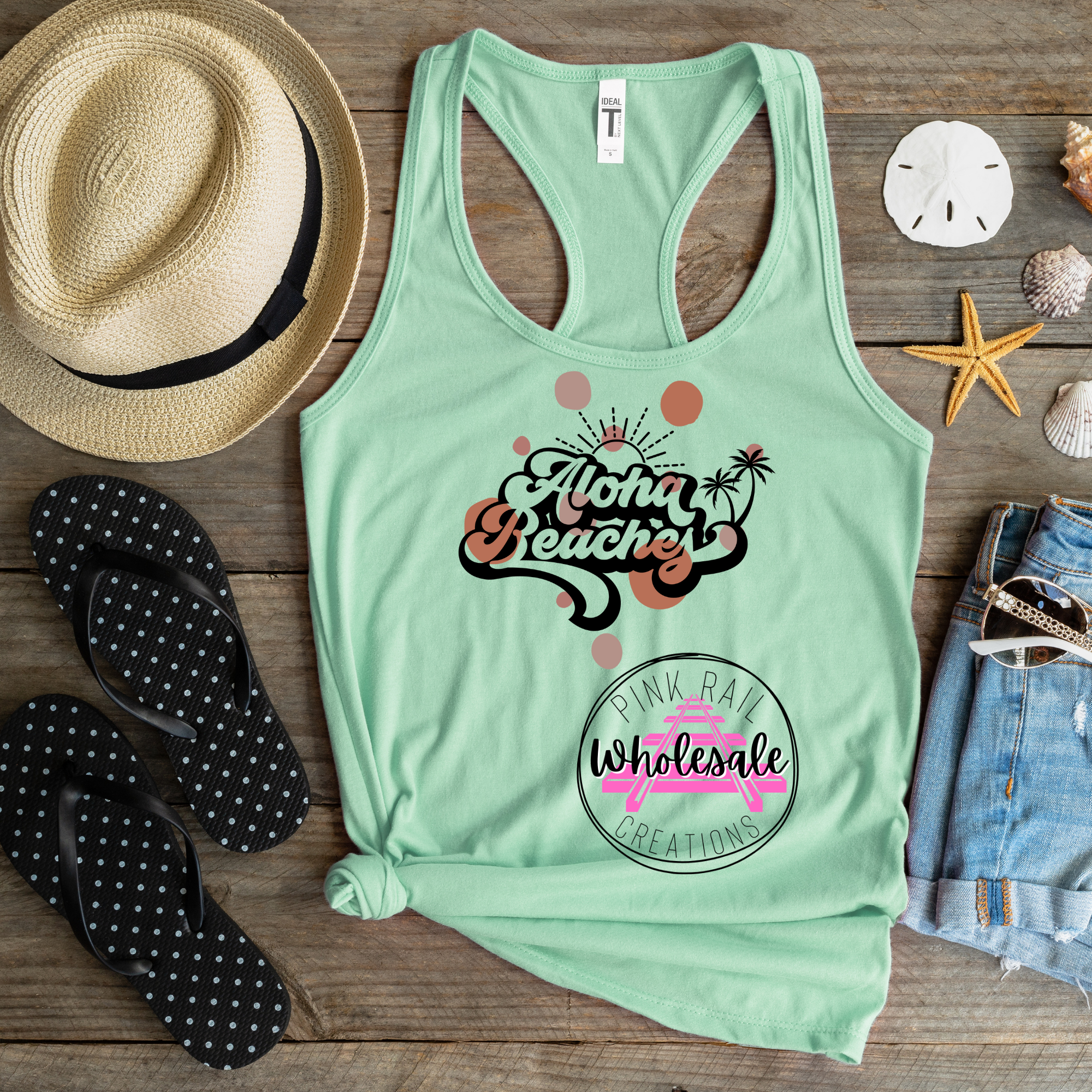 H-76 Retro Aloha Beaches DTF Transfer Only