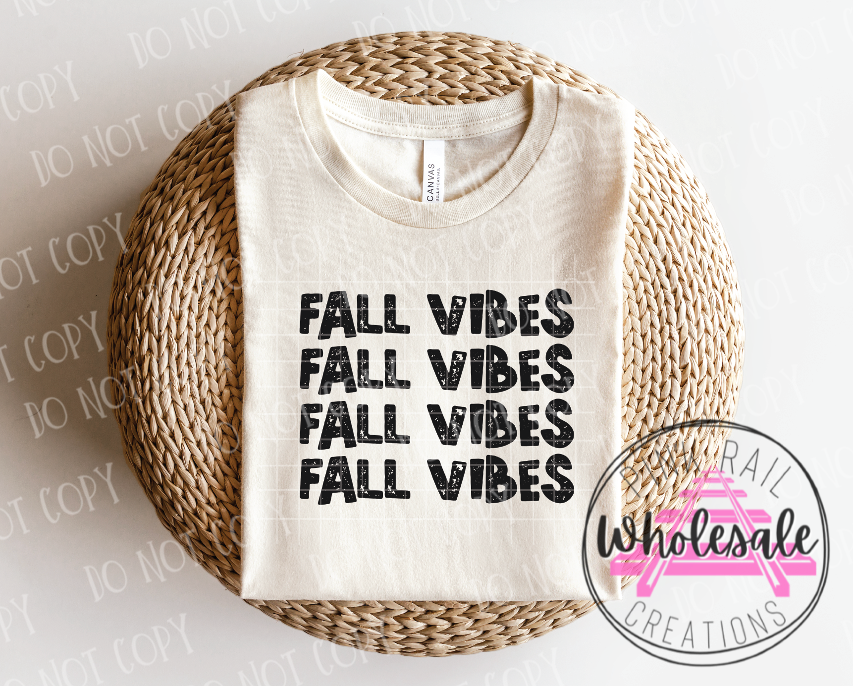 I-05 Black Fall Vibes Block Letters DTF Transfer ONLY