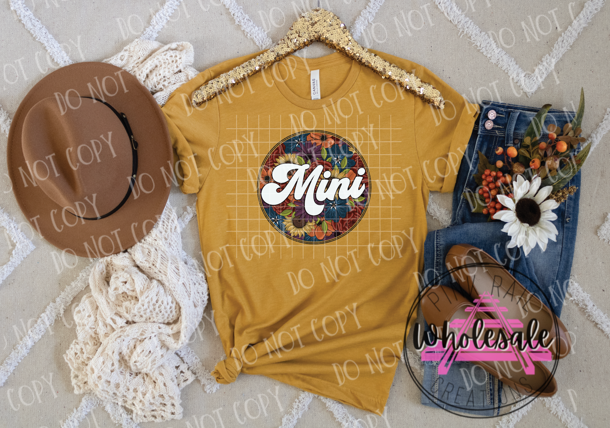 18-02 Mini Floral Circle DTF Transfer ONLY