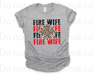 K-07 Fire wife leopard red and black DTF TRANSFER ONLY
