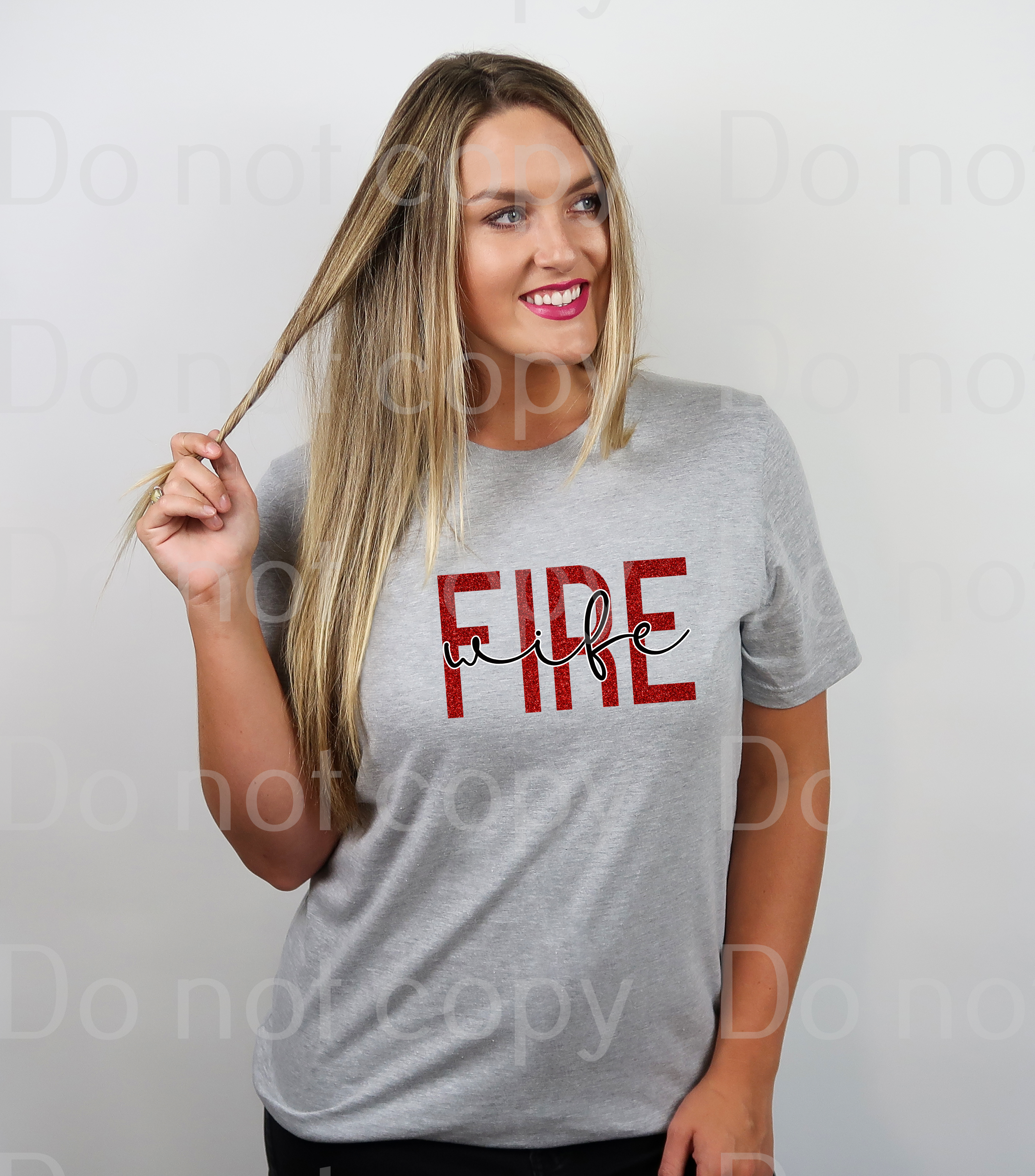 K-06 Fire wife red and black DTF TRANSFER ONLY