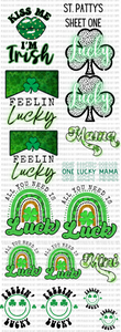 PD-12 Pre-Designed St. Patrick's Day Sheet (60-inch sheet-DTF TRANSFER ONLY)