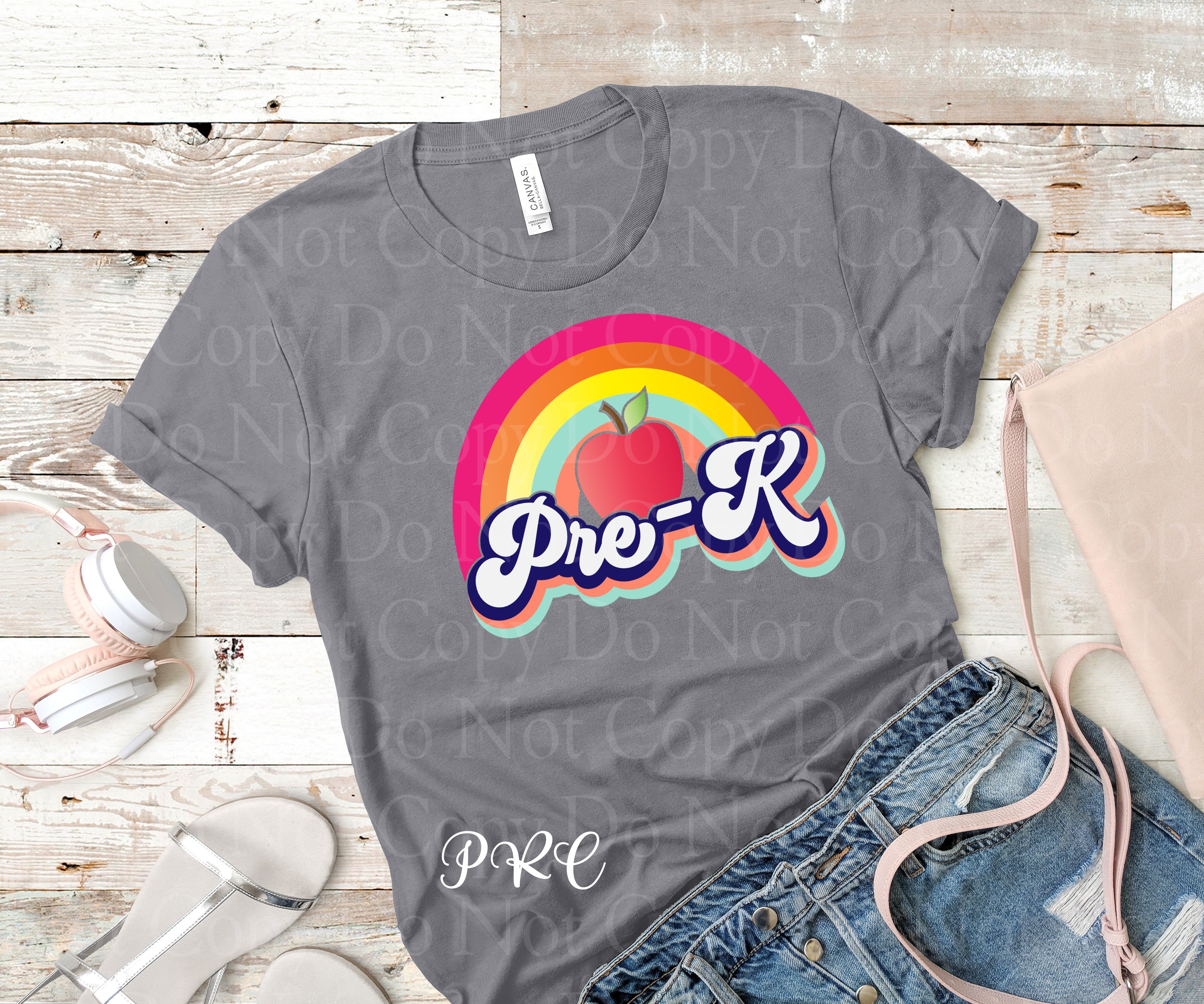 APPLE RAINBOW GRADE LEVEL (CHOOSE GRADE LEVEL) TRANSFER ONLY 8C