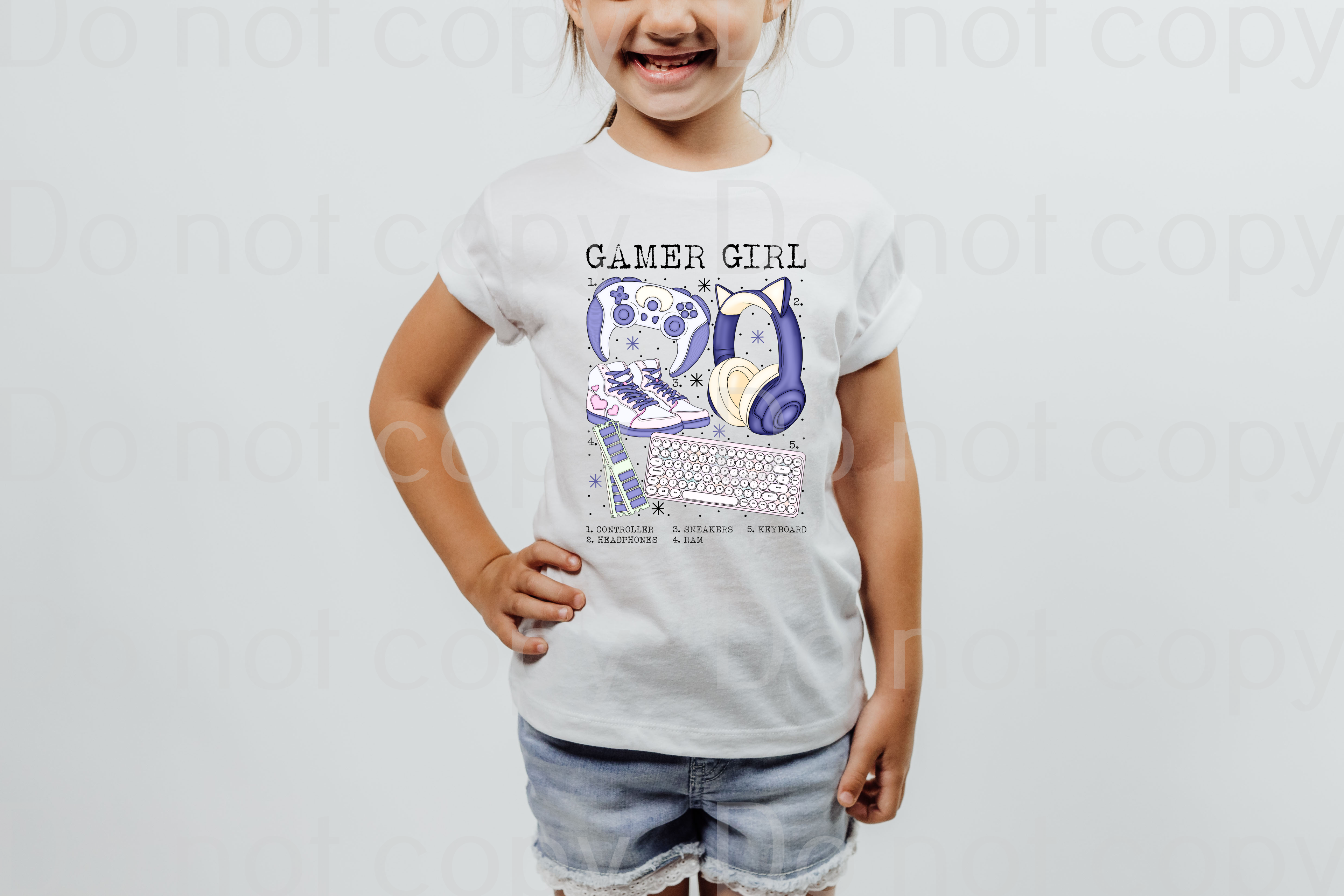 U-05 Gamer Girl DTF TRANSFER ONLY